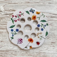 Image 1 of Special Edition Handmade Ceramic Flower Frog – Wildflower Design