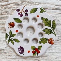 Image 2 of Special Edition Handmade Ceramic Flower Frog – Autumn Design