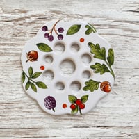 Image 1 of Special Edition Handmade Ceramic Flower Frog – Autumn Design