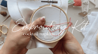 Image 1 of Embroidered Cocktail Napkin DIY Kit