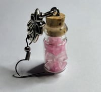 Image 5 of 🌸 "Blush of Love" Rose Quartz Crystal Bottle Earrings