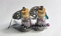 Image 2 of 💜 “Mystic Bloom” Amethyst Crystal Bottle Earrings
