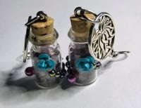 Image 1 of 💜 “Mystic Bloom” Amethyst Crystal Bottle Earrings