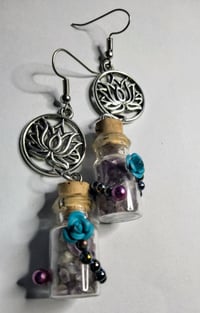 Image 4 of 💜 “Mystic Bloom” Amethyst Crystal Bottle Earrings