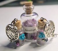 Image 3 of 💜 “Mystic Bloom” Amethyst Crystal Bottle Earrings