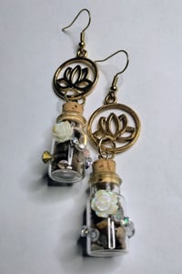 Image 2 of 🐅 “Earth Aura” Tiger Eye Crystal Bottle Earrings