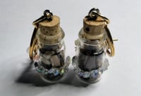 Image 5 of 🐅 “Earth Aura” Tiger Eye Crystal Bottle Earrings