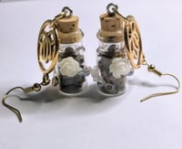 Image 1 of 🐅 “Earth Aura” Tiger Eye Crystal Bottle Earrings