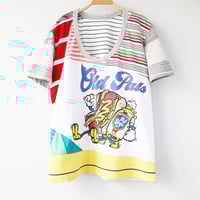 Image 1 of old pals hot dog courtneycourtney adult size m/l medium large scoop neck short sleeve tee tshirt top