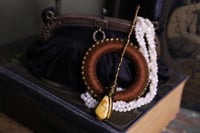 Image 5 of Copper linen mookaite jasper hair pin