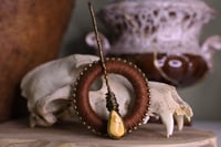 Image 3 of Copper linen mookaite jasper hair pin