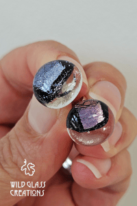 Image 2 of Dichroic fused glass studs