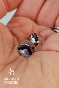 Image 3 of Dichroic fused glass studs