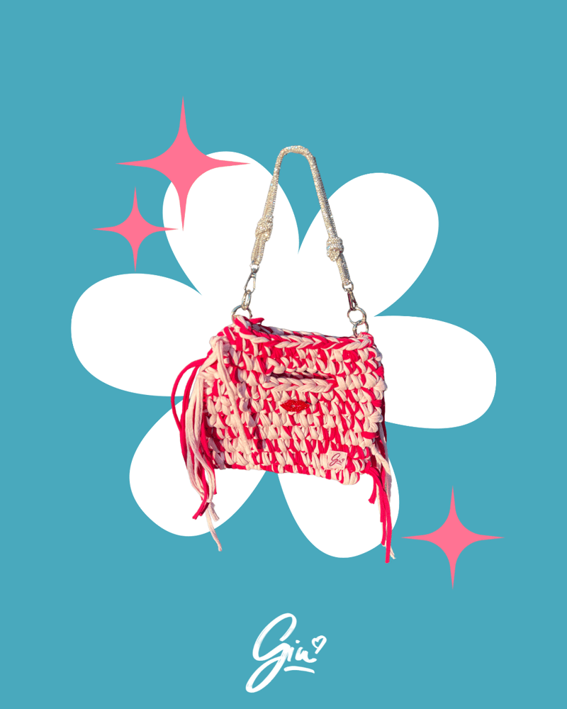Image of BAG EN CROCHET: SPARKLE PINK