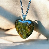 Image 1 of Emerald Fire Heart Necklace