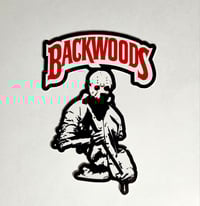 Image 1 of Backwoods Cigar Brand Jason Voorhees Friday The 13th Die Cut Glossy Finish Vinyl Sticker