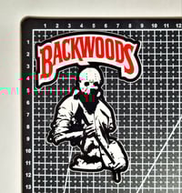 Image 2 of Backwoods Cigar Brand Jason Voorhees Friday The 13th Die Cut Glossy Finish Vinyl Sticker