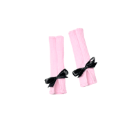 CANDY LIGHT PINK BLACK BOW BALLET SOCKS