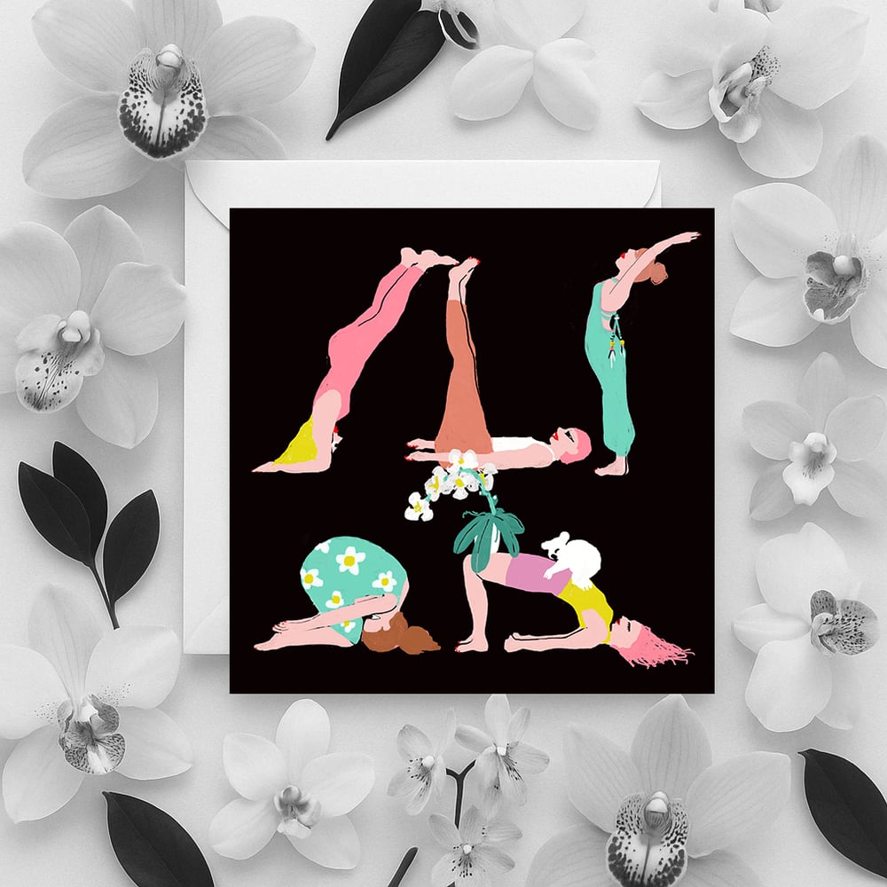 Image of Orchid Yoginis square postcard