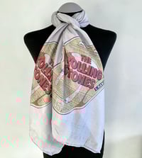 Image 2 of The Rolling Stones Inspired Scarf –  Vintage Rock Style Long Grey Scarf with Iconic Band Print