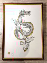 Image 1 of Original drawing - Chinese Golden Dragon - 24 karat gold