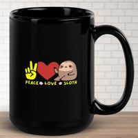 Image 1 of Peace Love Sloth Ceramic Coffee Mug
