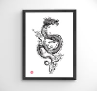 Image 1 of #7 Print - Chinese Golden Dragon - Black & White