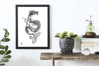 Image 4 of #7 Print - Chinese Golden Dragon - Black & White