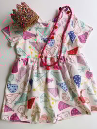 Image 1 of Party Print | babydoll peplum | multiple prints
