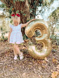 Image 1 of Party Print | dbl ruffle flutter sleeve | multiple prints