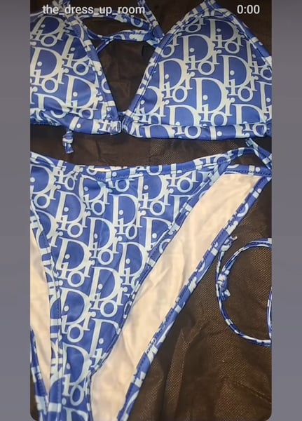 Image of Blue Dior swim bikini set
