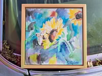 Image 1 of "Bee and Sunflower" Original Watercolor Painting by Sandy Tyler 