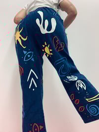 Image 3 of hand painted denim jeans