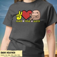 Image 4 of Peace Love Sloth Unisex T-shirt