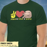 Image 5 of Peace Love Sloth Unisex T-shirt