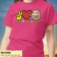 Image 6 of Peace Love Sloth Unisex T-shirt