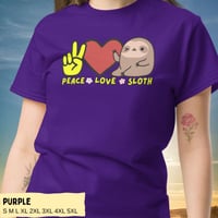 Image 8 of Peace Love Sloth Unisex T-shirt