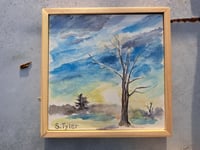 Image 4 of "Winter Sky" Original Watercolor Painting by Sandy Tyler 