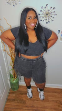 Image 1 of Fringed Western 2 Piece Set (Black)