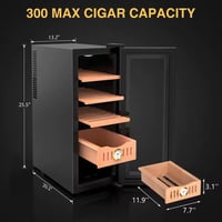 Image 3 of 300-Count Electric Humidor - Sleek Black Edition