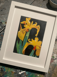 Image 3 of Original Yellow Iris Watercolor Painting