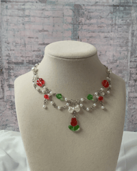 Image 2 of Red Tulip Necklace