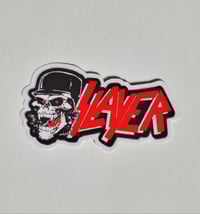 Image 1 of Small Slayer With Skull Matte Vinyl Sticker