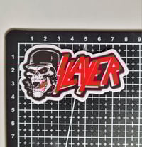 Image 2 of Small Slayer With Skull Matte Vinyl Sticker