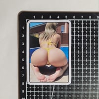 Image 2 of Beautiful Round Booty'd Blonde In Yellow Bikini & Thong Matte Vinyl Sticker