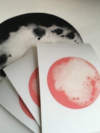 Image 2 of Black & White Watercolour Moon Print