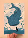 Whale Shark and Cat Riso Print (LIMITED)