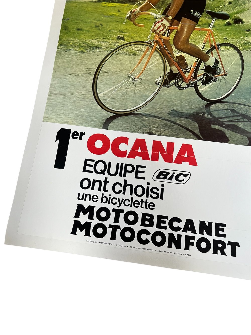 Promotional poster for Luis Ocana's victory in the 1973 Tour de France. Size: 44 x 72 cm