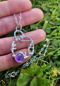 Image 5 of Fairy Nymph Vine sterling silver and Amethyst gemstone Necklace 
