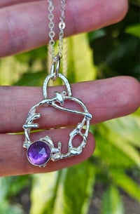 Image 1 of Fairy Nymph Vine sterling silver and Amethyst gemstone Necklace 